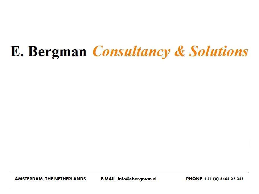 Logo E. Bergman Consultancy & Solutions , Amsterdam , The Netherlands (C) 2009